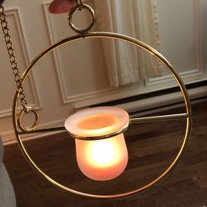 Partylite gold metal hanging candle